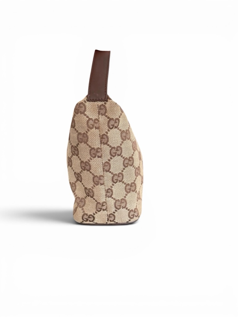 Vintage Gucci GG Canvas Pochette Mini Bag Vanity / Brown Leather - Picture 6 of 12